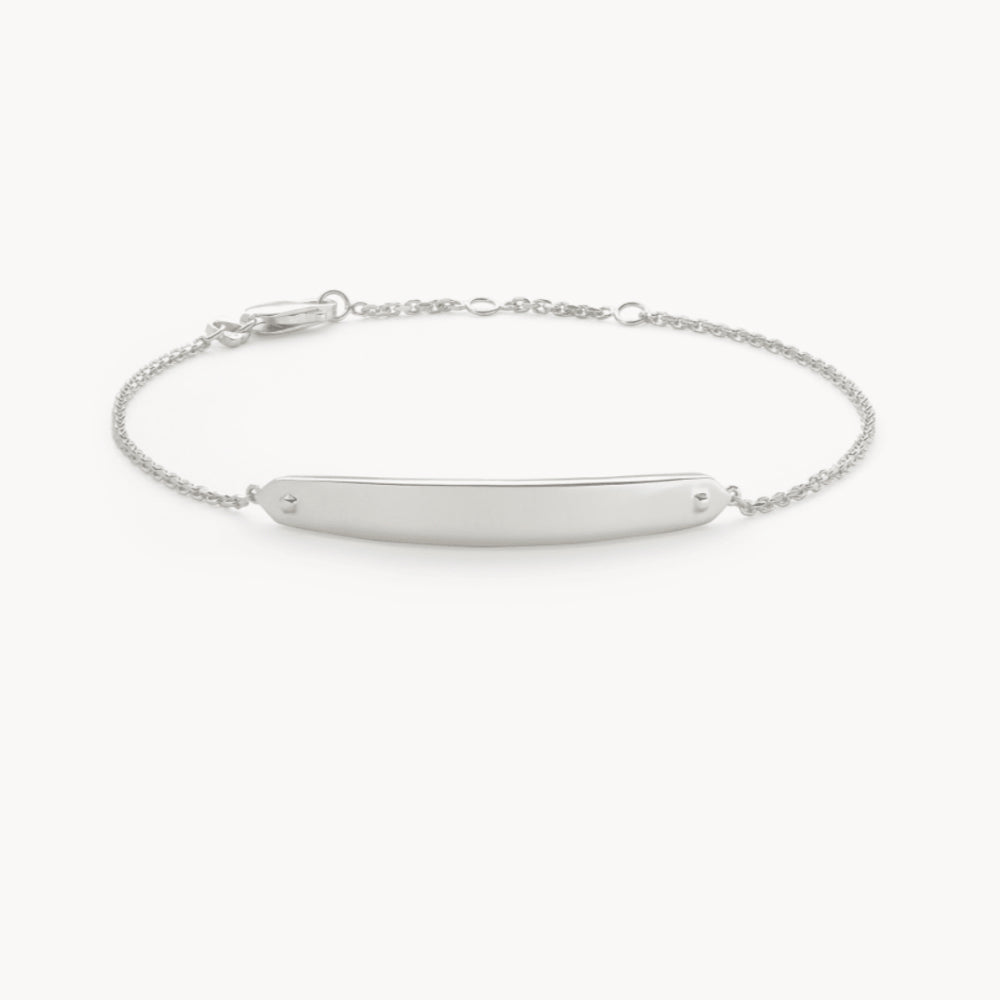 mattie bar delicate chain bracelet on white background
